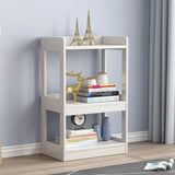 Simple Open-Back Wood Natural Finish Display Bookshelf Image - 13