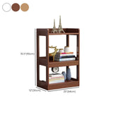 Simple Open-Back Wood Natural Finish Display Bookshelf #size