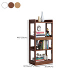 Simple Open-Back Wood Natural Finish Display Bookshelf Image - 19