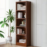 Simple Open Drawer Wood Narrow Bookcase White Image - 10