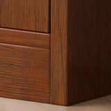 Simple Open Drawer Wood Narrow Bookcase White Image - 7