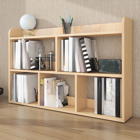 Simple Open Horizontal Sand Wood Open Rack Bookcase Image - 1