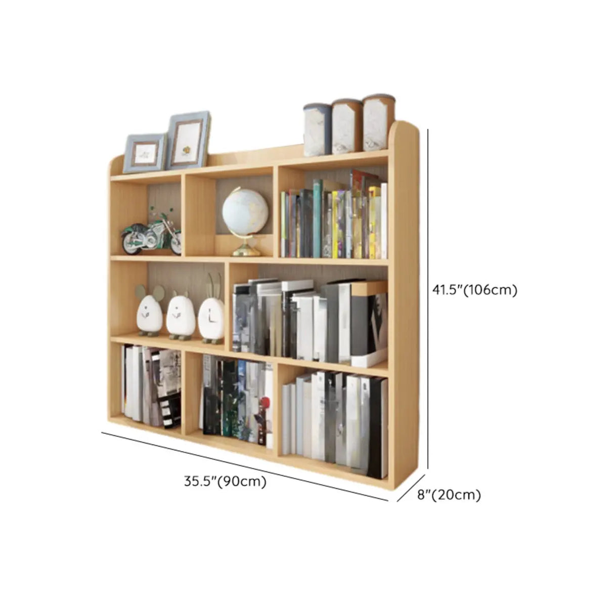 Simple Open Horizontal Sand Wood Open Rack Bookcase Image - 19