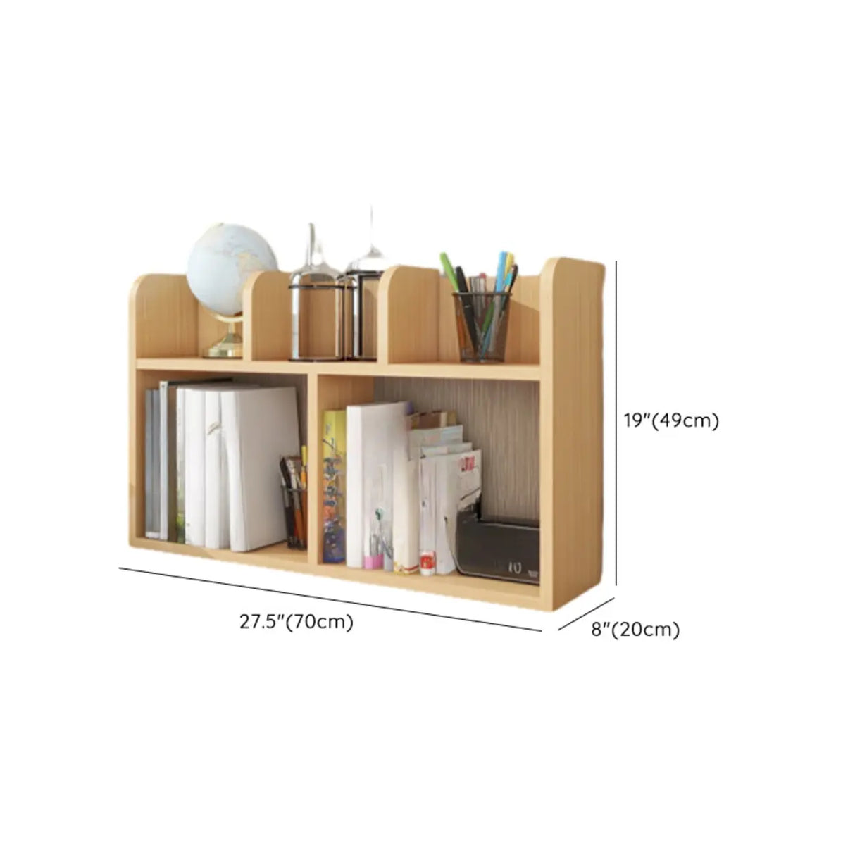 Simple Open Horizontal Sand Wood Open Rack Bookcase Image - 21