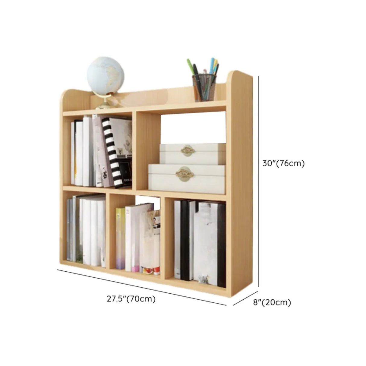 Simple Open Horizontal Sand Wood Open Rack Bookcase Image - 26