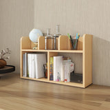 Simple Open Horizontal Sand Wood Open Rack Bookcase Image - 2