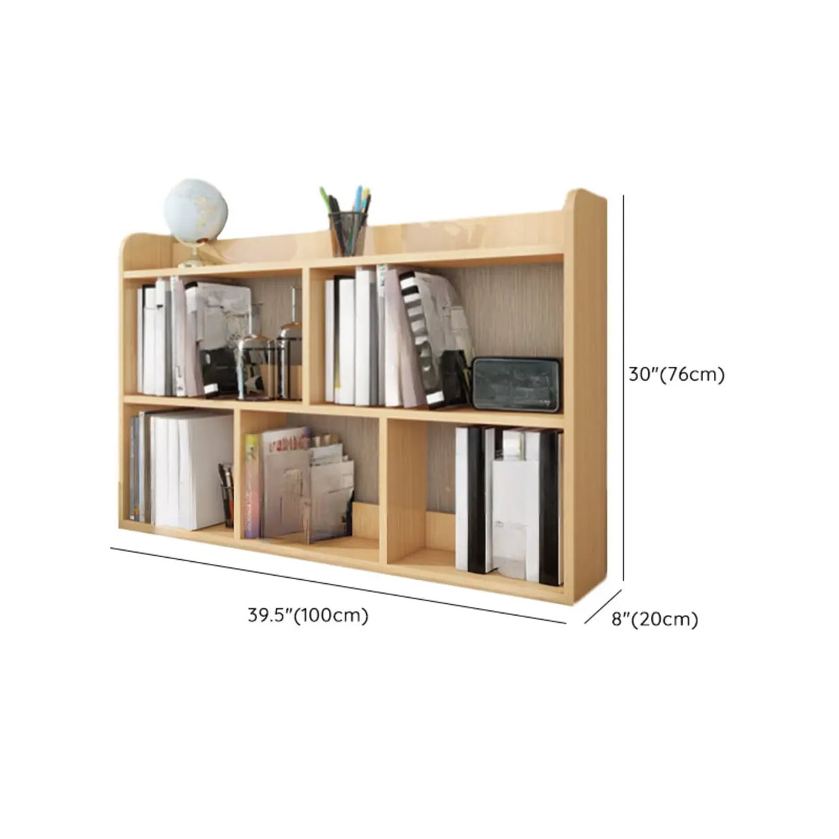 Simple Open Horizontal Sand Wood Open Rack Bookcase Image - 29