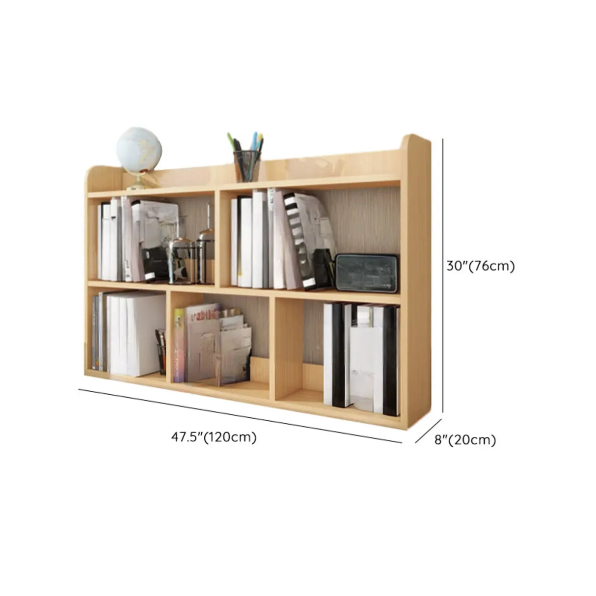 Simple Open Horizontal Sand Wood Open Rack Bookcase Image - 30