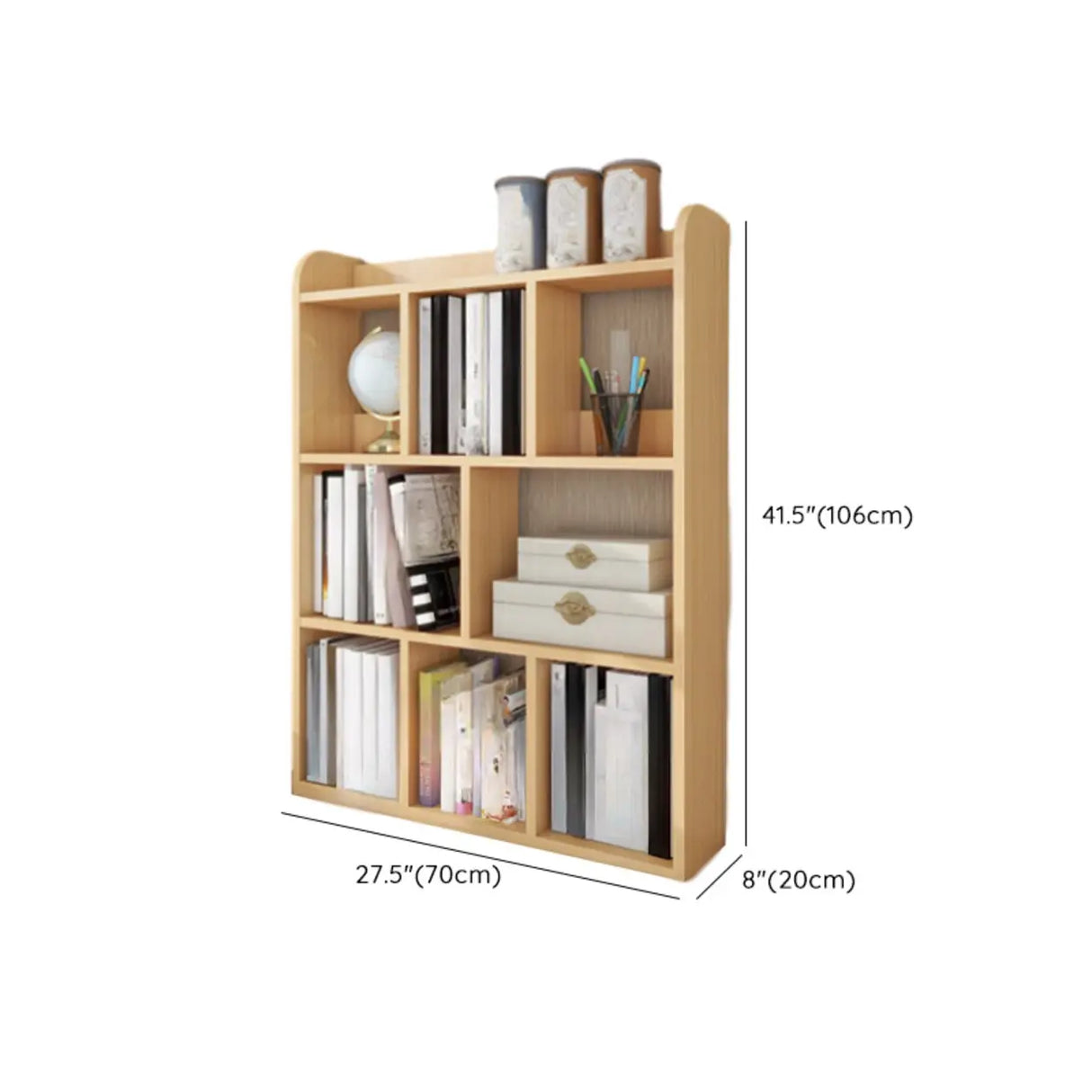 Simple Open Horizontal Sand Wood Open Rack Bookcase Image - 31