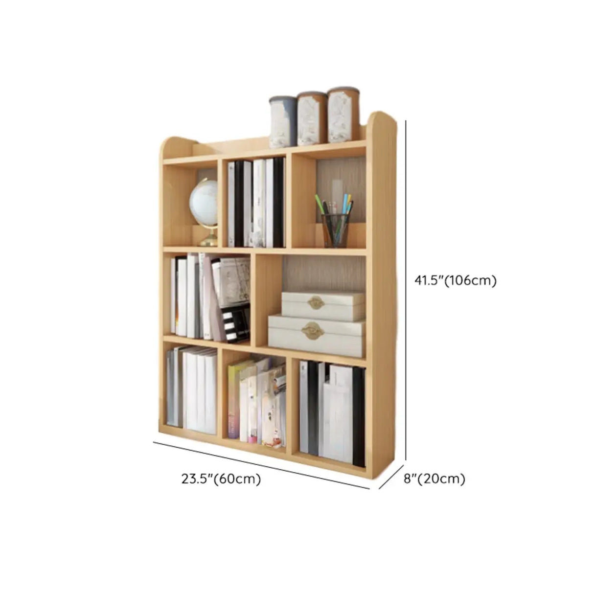 Simple Open Horizontal Sand Wood Open Rack Bookcase Image - 16