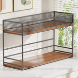 Simple Open Metal Mesh Sliding Display Bookshelf Car Image - 1
