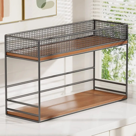 Simple Open Metal Mesh Sliding Display Bookshelf Car Image - 1