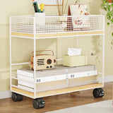 Simple Open Metal Mesh Sliding Display Bookshelf Car Image - 6