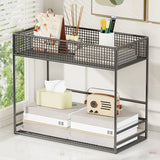 Simple Open Metal Mesh Sliding Display Bookshelf Car Image - 7