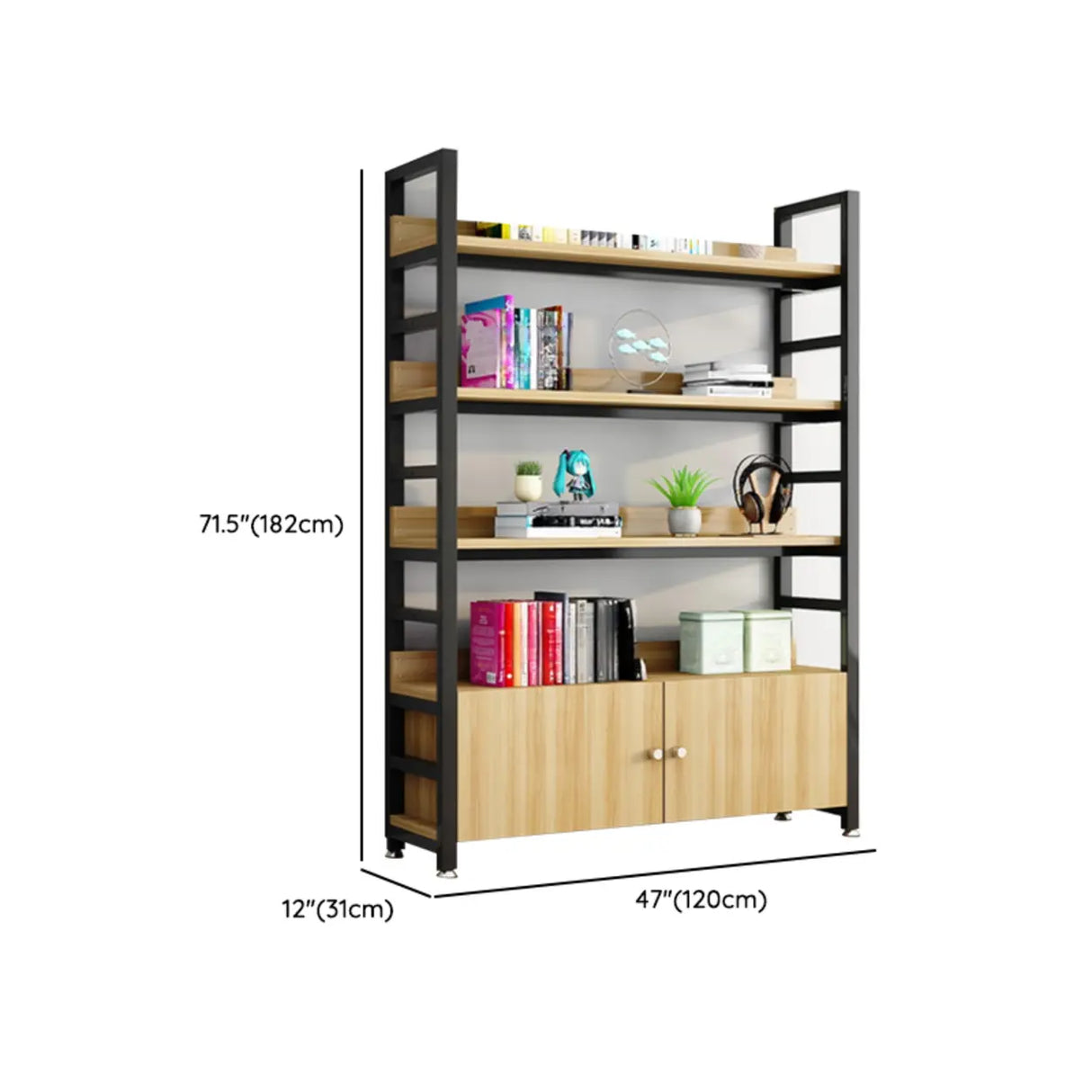 Simple Open Multi-Use Iron Etagere Storage Bookcase Image - 21