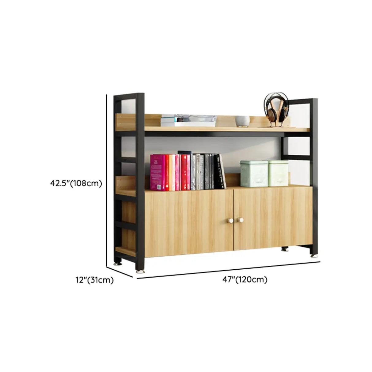 Simple Open Multi-Use Iron Etagere Storage Bookcase Image - 13