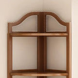 Simple Open Natural Bamboo Corner Shelf Stand Bookshelf Image - 9