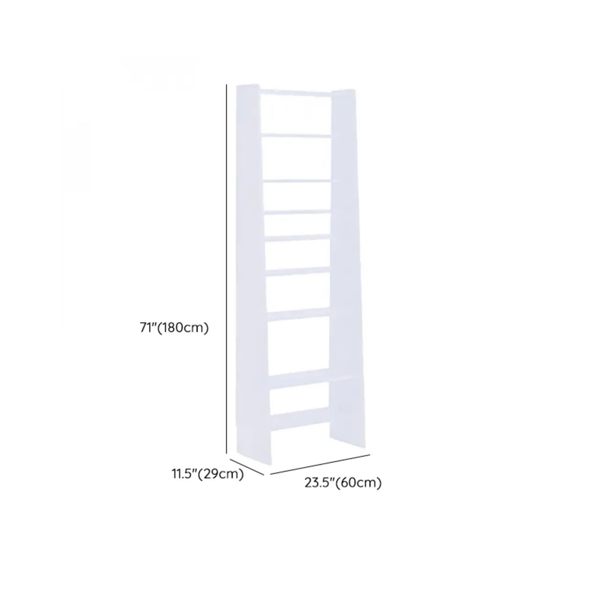 Simple Open Natural Color Ladder Storage Tall Bookshelf Image - 10