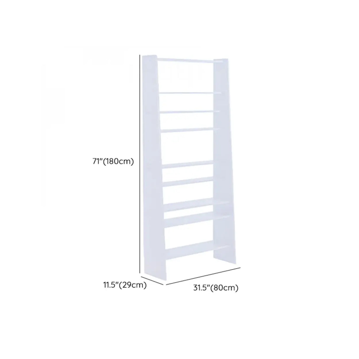 Simple Open Natural Color Ladder Storage Tall Bookshelf Image - 11