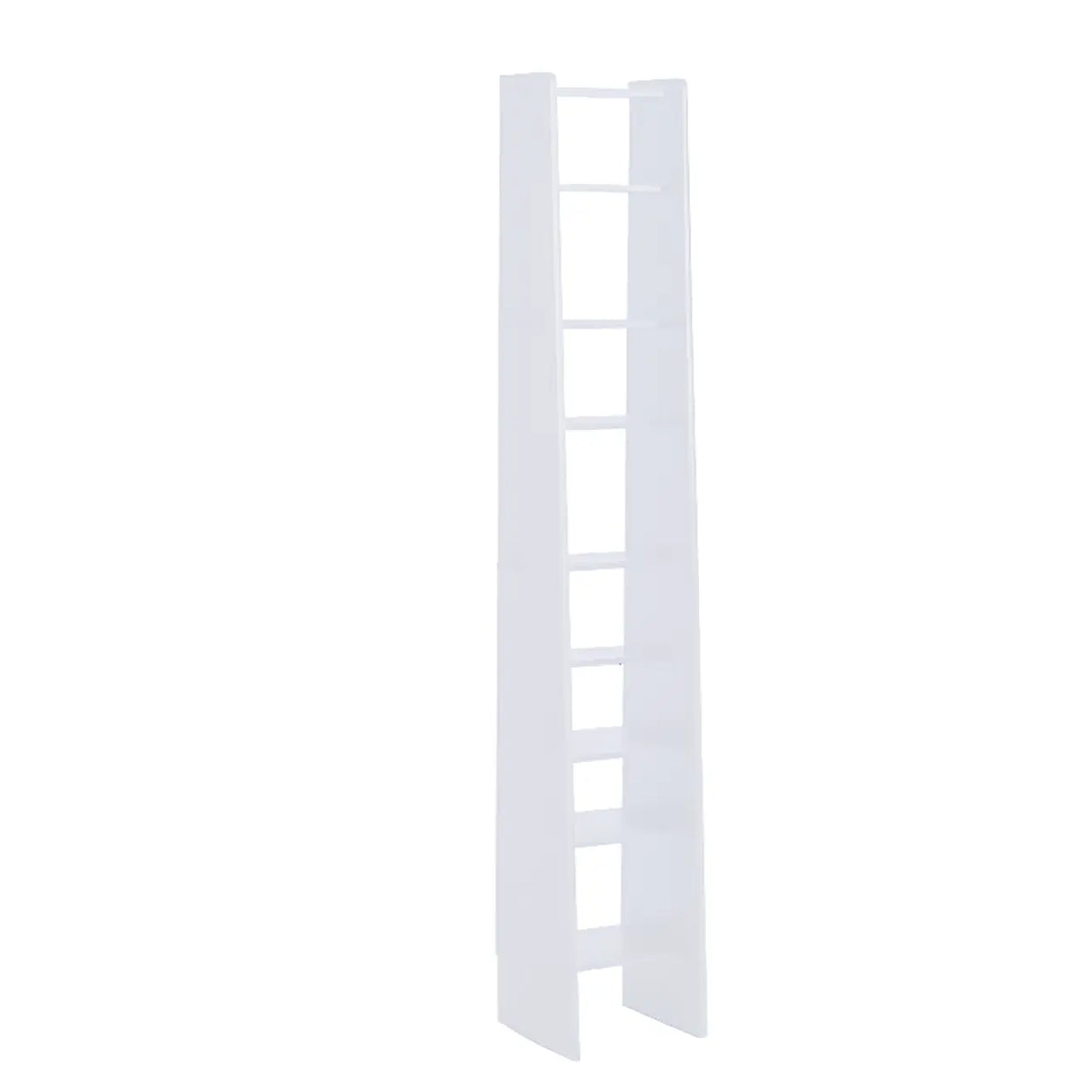 Simple Open Natural Color Ladder Storage Tall Bookshelf Image - 3