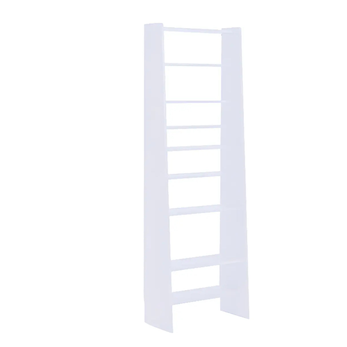 Simple Open Natural Color Ladder Storage Tall Bookshelf Image - 5