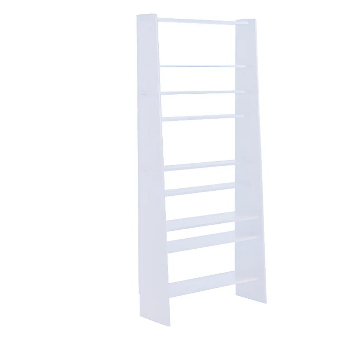 Simple Open Natural Color Ladder Storage Tall Bookshelf Image - 7