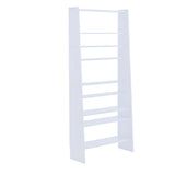 Simple Open Natural Color Ladder Storage Tall Bookshelf Image - 7