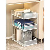 Simple Open Sliding Mesh Storage Rack Metal Bookcase Image - 11