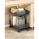 Simple Open Sliding Mesh Storage Rack Metal Bookcase Image - 16