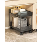 Simple Open Sliding Mesh Storage Rack Metal Bookcase Image - 17