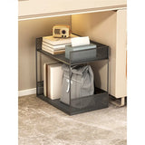 Simple Open Sliding Mesh Storage Rack Metal Bookcase Image - 19