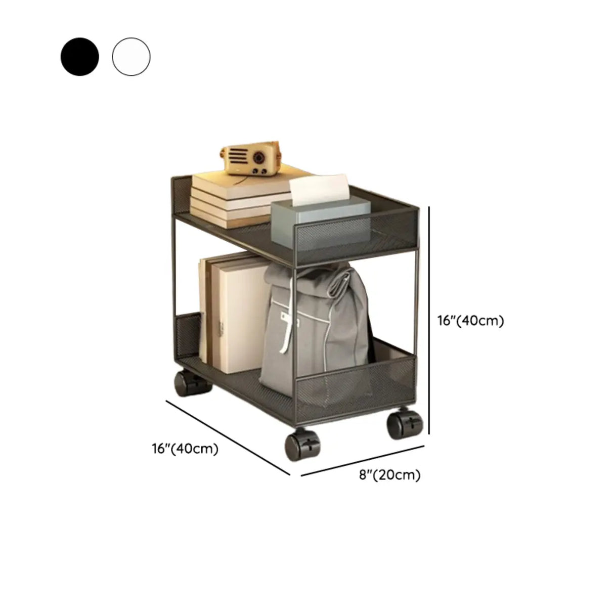 Simple Open Sliding Mesh Storage Rack Metal Bookcase 