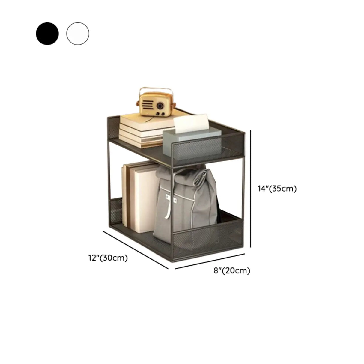Simple Open Sliding Mesh Storage Rack Metal Bookcase Image - 28