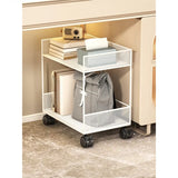 Simple Open Sliding Mesh Storage Rack Metal Bookcase Image - 4