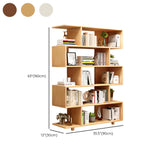 Simple Open Vertical Natural Wood Display Bookcase #size