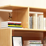 Simple Open Vertical Natural Wood Display Bookcase Image - 7