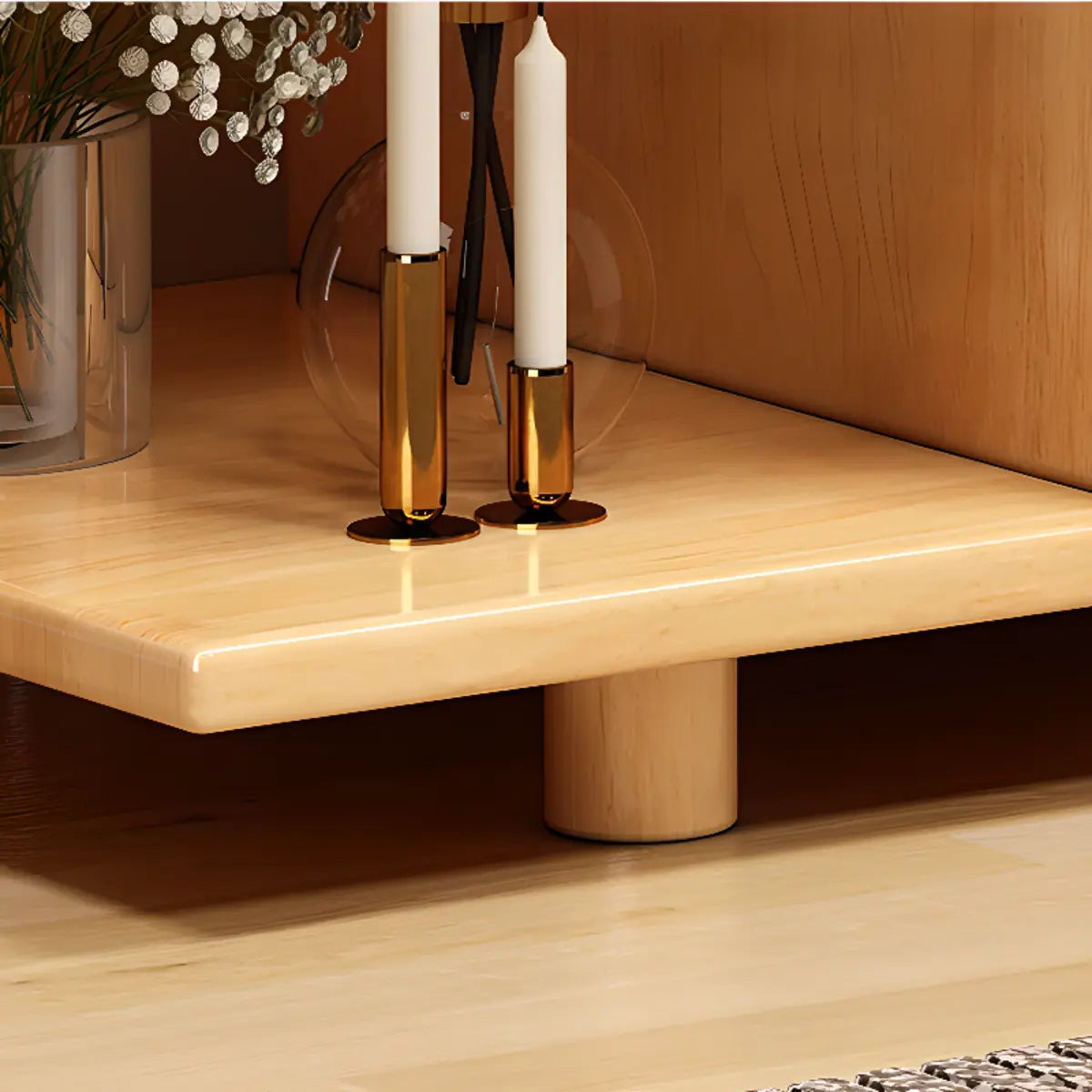 Simple Open Vertical Natural Wood Display Bookcase Image - 8