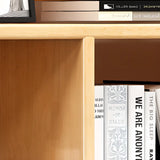 Simple Open Vertical Natural Wood Display Bookcase Image - 9