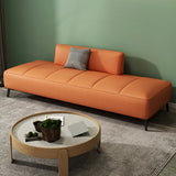 Simple Orange Anti Cat Scratch Leather Tight Back Sofa Image - 1