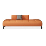 Simple Orange Anti Cat Scratch Leather Tight Back Sofa Image - 10