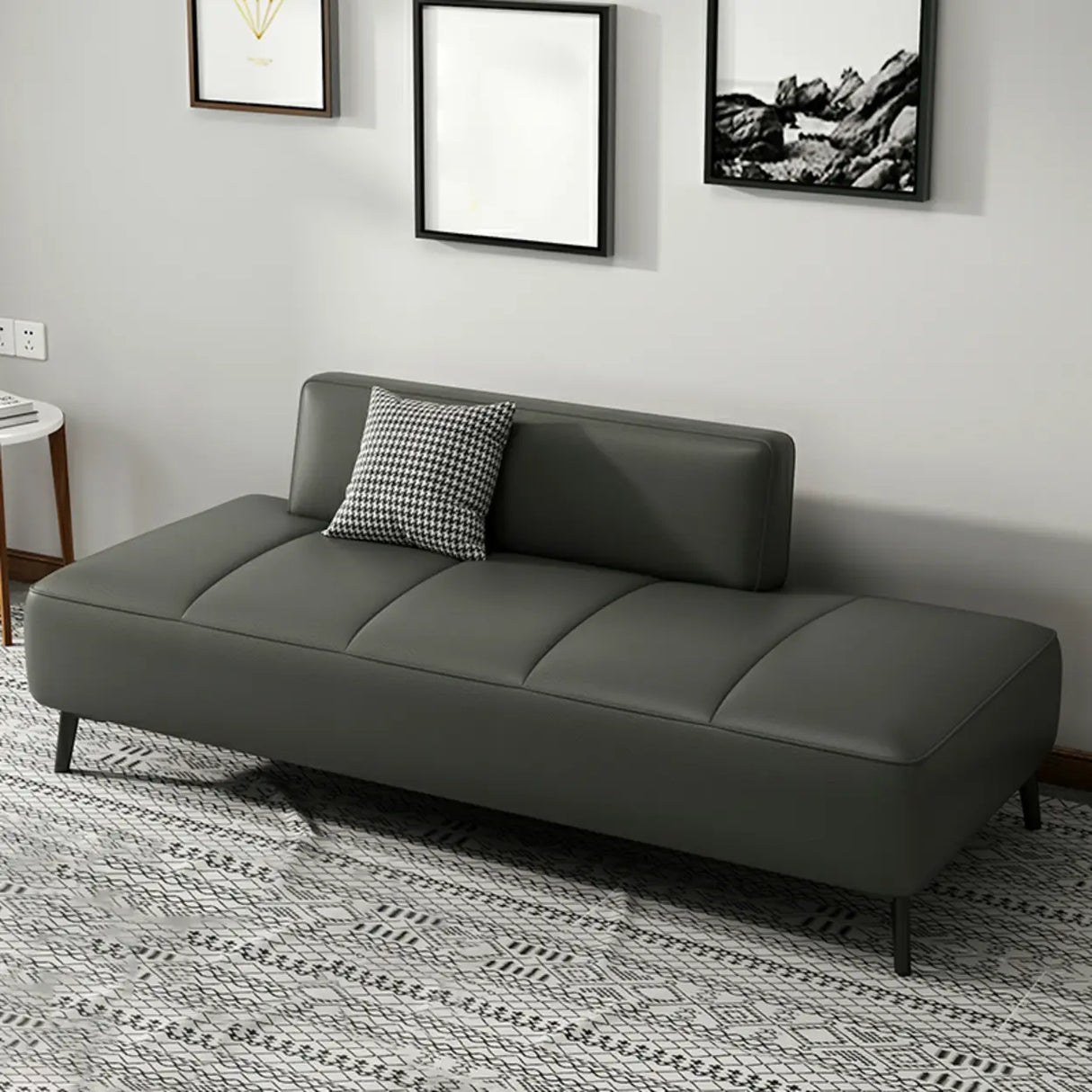 Simple Orange Anti Cat Scratch Leather Tight Back Sofa Image - 11