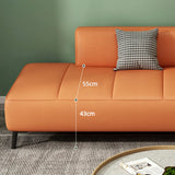 Simple Orange Anti Cat Scratch Leather Tight Back Sofa Image - 12