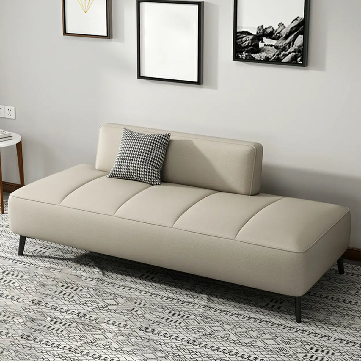 Simple Orange Anti Cat Scratch Leather Tight Back Sofa Image - 13