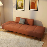 Simple Orange Anti Cat Scratch Leather Tight Back Sofa Image - 15