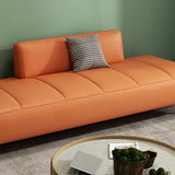 Simple Orange Anti Cat Scratch Leather Tight Back Sofa Image - 16