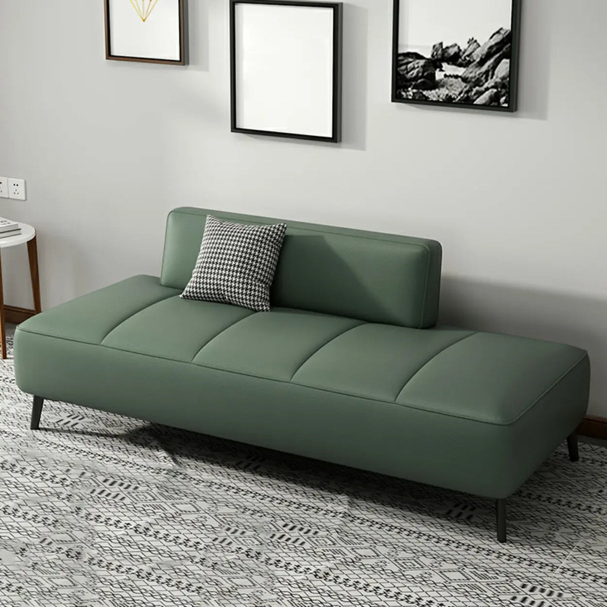 Simple Orange Anti Cat Scratch Leather Tight Back Sofa Image - 3