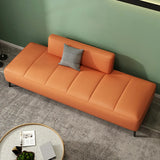 Simple Orange Anti Cat Scratch Leather Tight Back Sofa Image - 4