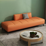 Simple Orange Anti Cat Scratch Leather Tight Back Sofa Image - 6
