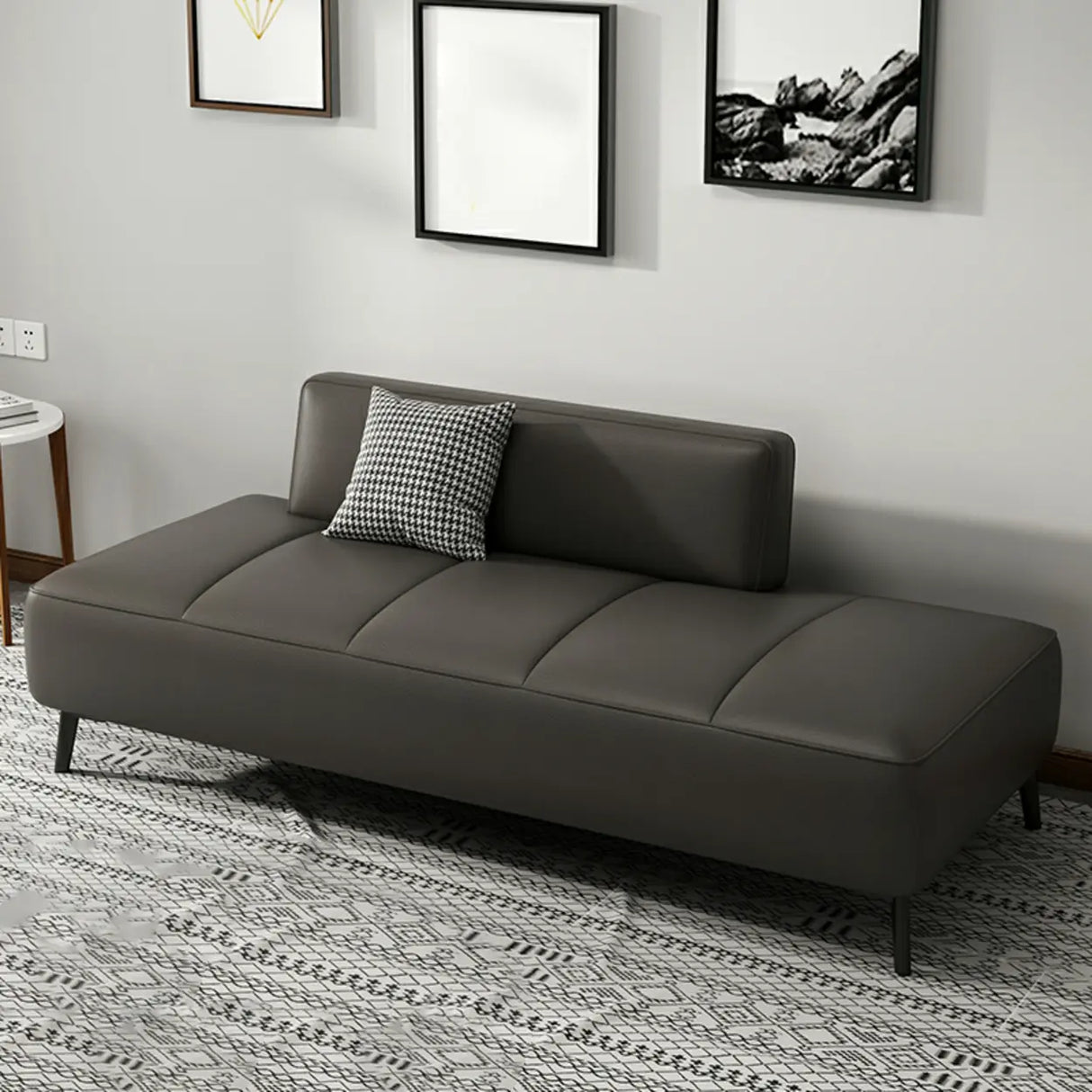 Simple Orange Anti Cat Scratch Leather Tight Back Sofa Image - 9