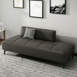 Simple Orange Anti Cat Scratch Leather Tight Back Sofa Image - 9